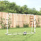 vidaXL - Voetbalrebounder - 184x61x123 - cm - staal - en - PE - wit - en - zwart
