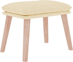 vidaXL - Voetenbank - 45x29,5x35 - cm - stof - crèmekleurig