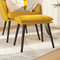 vidaXL - Voetenbank - 45x29,5x35 - cm - stof - mosterdgeel