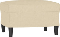 vidaXL - Voetenbank - 60x50x41 - cm - stof - crèmekleurig