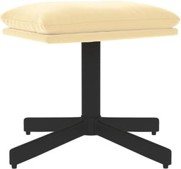 vidaXL - Voetenbank - 60x60x36 - cm - fluweel - crèmewit