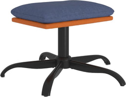 vidaXL - Voetenbank - 60x60x36 - cm - stof - en - kunstleer - blauw