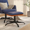 vidaXL - Voetenbank - 60x60x36 - cm - stof - en - kunstleer - blauw