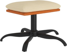 vidaXL - Voetenbank - 60x60x36 - cm - stof - en - kunstleer - crèmekleurig