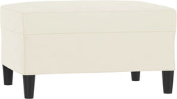 vidaXL - Voetenbank - 70x55x41 - cm - fluweel - crèmekleurig