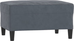 vidaXL - Voetenbank - 70x55x41 - cm - fluweel - donkergrijs