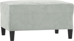 vidaXL - Voetenbank - 70x55x41 - cm - fluweel - lichtgrijs
