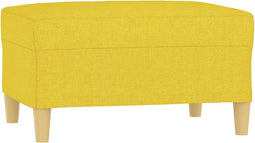 vidaXL - Voetenbank - 70x55x41 - cm - stof - lichtgeel