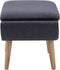 vidaXL - Voetenbank - 73x43x42 - cm - stoffen - bekleding - donkergrijs