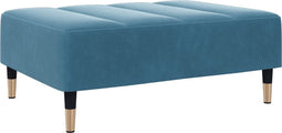 vidaXL - Voetenbank - 77x55x31 - cm - fluweel - blauw