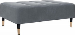 vidaXL - Voetenbank - 77x55x31 - cm - fluweel - donkergrijs