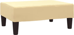 vidaXL - Voetenbank - 78x56x32 - cm - fluweel - crèmekleurig