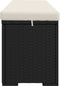 vidaXL - Voetenbankje - met - kussen - 110x30x40 - cm - poly - rattan - zwart