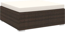 vidaXL - Voetensteun - 1 - st - met - kussen - poly - rattan - bruin