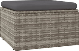 vidaXL-Voetensteun-met-kussen-55x55x30-cm-poly-rattan-grijs