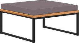vidaXL - Voetensteun - met - kussen - 66x66x36 - cm - acaciahout - donkergrijs