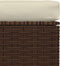vidaXL - Voetensteun - met - kussen - 70x70x30 - cm - poly - rattan - bruin