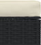 vidaXL - Voetensteun - met - kussen - 70x70x30 - cm - poly - rattan - zwart