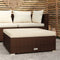 vidaXL - Voetensteun - met - kussen - 70x70x30 - cm - poly - rattan - bruin