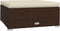 vidaXL - Voetensteun - met - kussen - 70x70x30 - cm - poly - rattan - bruin