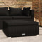 vidaXL - Voetensteun - met - kussen - 70x70x30 - cm - poly - rattan - zwart