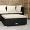 vidaXL - Voetensteun - met - kussen - 70x70x30 - cm - poly - rattan - zwart