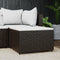 vidaXL - Voetensteun - met - kussen - poly - rattan - bruin
