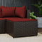 vidaXL - Voetensteun - met - kussen - poly - rattan - bruin