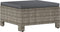 vidaXL - Voetensteun - met - kussen - poly - rattan - grijs