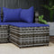 vidaXL - Voetensteun - met - kussen - poly - rattan - grijs