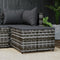 vidaXL - Voetensteun - met - kussen - poly - rattan - grijs