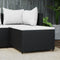 vidaXL - Voetensteun - met - kussen - poly - rattan - zwart