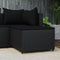 vidaXL - Voetensteun - met - kussen - poly - rattan - zwart