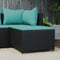 vidaXL - Voetensteun - met - kussen - poly - rattan - zwart