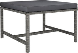 vidaXL - Voetensteun - sectioneel - met - kussen - poly - rattan - grijs