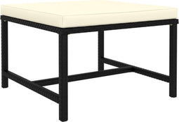 vidaXL - Voetensteun - sectioneel - met - kussen - poly - rattan - zwart