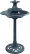 vidaXL - Vogelbadje - met - fontein - 50x91 - cm - kunststof - groen