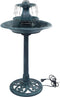 vidaXL - Vogelbadje - met - fontein - 50x91 - cm - kunststof - groen