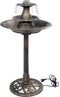 vidaXL - Vogelbadje - met - fontein - 50x91 - cm - kunststof - bronskleurig