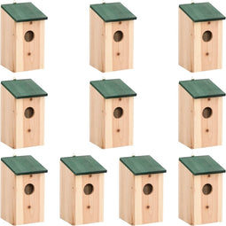 vidaXL - Vogelhuisjes - 10 - st - 12x12x22 - cm - massief - vurenhout