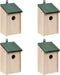 vidaXL - Vogelhuisjes - 4 - st - 12x12x22 - cm - hout