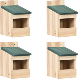 vidaXL - Vogelhuisjes - 4 - st - 12x16x20 - cm - vurenhout