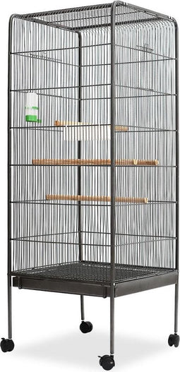 vidaXL Vogelkooi 54x54x146 cm staal zwart