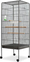 vidaXL Vogelkooi 54x54x146 cm staal zwart