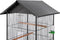 vidaXL Vogelkooi met dak staal zwart 66x66x155 cm