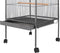 vidaXL Vogelkooi met dak staal zwart 66x66x155 cm