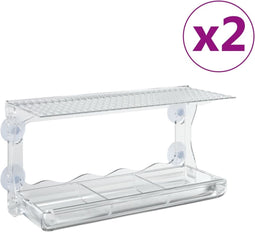 vidaXL - Vogelvoederbakken - voor - raam - 2 - st - 30x12x15 - cm - acryl