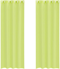 vidaXL - Voile - Gordijnen - met - doorvoertules - 2 - st - 140x300 - cm - appelgroen