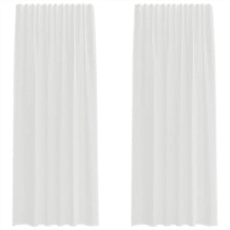 vidaXL - Voile - gordijnen - met - lussen - 2 - st - 140x225 - cm - wit