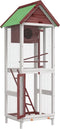 vidaXL Volière 60x58,5x160 cm massief grenenhout mokkakleurig